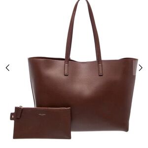 Saint Laurent Dark Brown Tote with Pouch